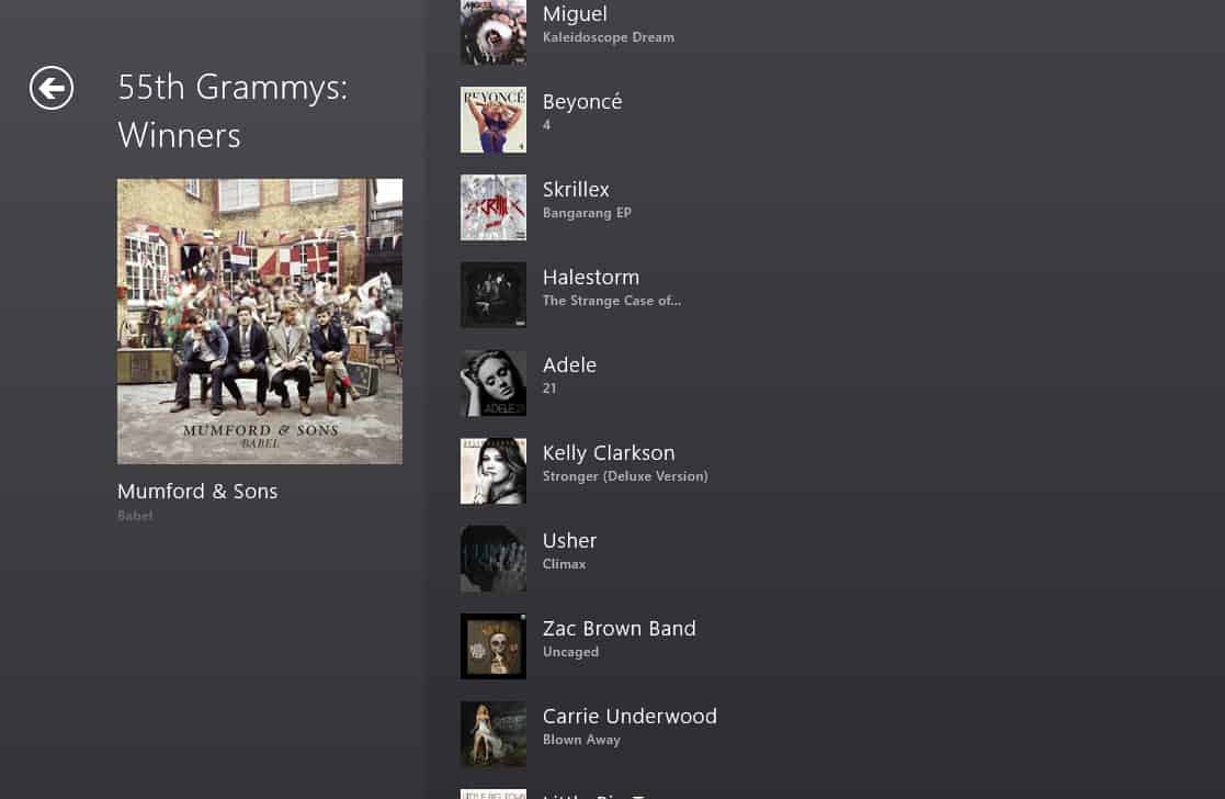Listen to the Grammy Winners on XBox Music Free
