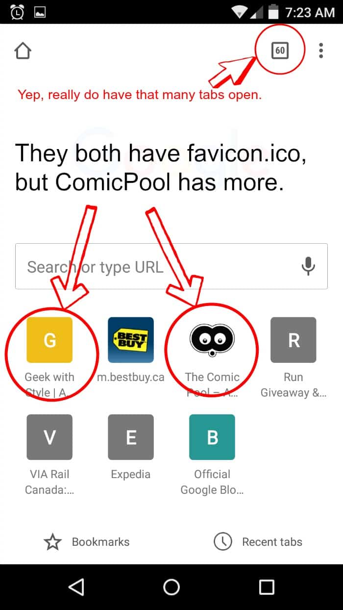 Favicon for Everything: Chrome Android Browser with new icon set.